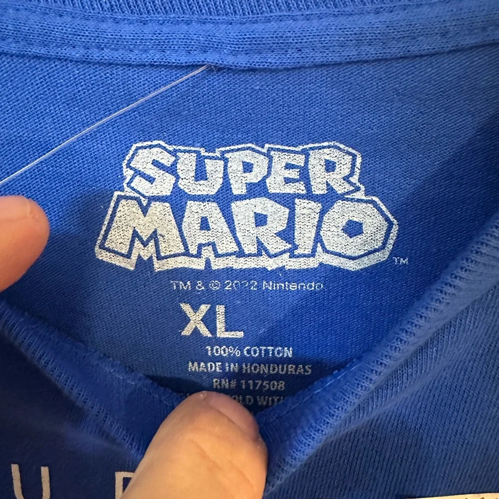 Super Mario Boys Blue Long Sleeve Tshirt NWT Size XL